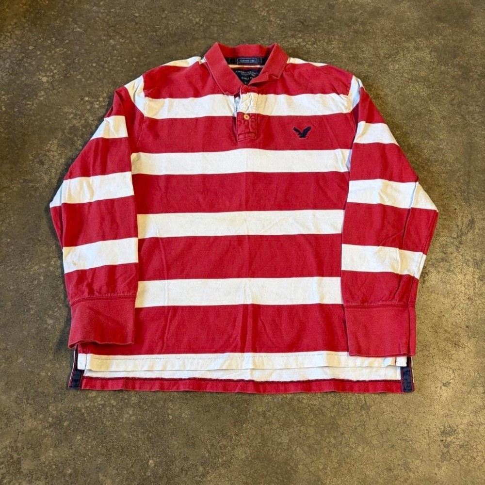 2000s‎ abercrombie striped rugby polo